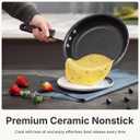 7 x NEWBULIG Nonstick Frying Pan, 8 Inch Heavy-Gauge Aluminum Skillet with Ceramic Nonstick Coating & Stainless Steel Base for Induction, Electric, Gas, Oven Safe, Black Hanging Handle