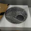 COVLON Drink Table, Carved Table Top Martini Table, Small Side Table, Weighted Base Pedestal Table for Living Room, Bedroom, Modern, Black