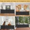 Reinforced Bottom 100 Inch Retractable Baby Gates Extra Wide Baby Gate for Large Openings, 8 ft Super Long Child Gates for Large Openings, Mesh Retractable Dog Gate for Doorways Extra Wide, Black 33" Tall x 100" Wide