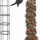 6FT Garden Obelisk Trellis for Climbing Plants,70Metal Plant Support Tower, Heavy Duty Thickened Tube,Rustproof Black Flower Stand for Vines, Roses, Outdoor & Indoor Use