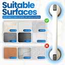 Safe-er-Grip Changing Lifestyles Suction Cup Grab Bars For Bathtubs & Showers; Safety Bathroom Assist Handle, White & Grey, 16 Inches