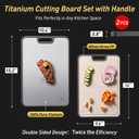 2 in 1 Pure Titanium Cutting Boards for Kitchen Chopping Board with Handle Large Big Small Kitchen Meat Butcher Block Not Stainless Steel Wood Bamboo Glass Rubber Plastic Silicone Acrylic Teak Sink (Grey/Beige)