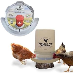 The Original Poultry Pro Waterer | DIY Chicken Waterer for Chicken Coop | Hands Free Poultry Waterer Suitable for Pigeons, Ducks, Chickens & Other Smaller Birds - Fits All 5 Gallon Buckets