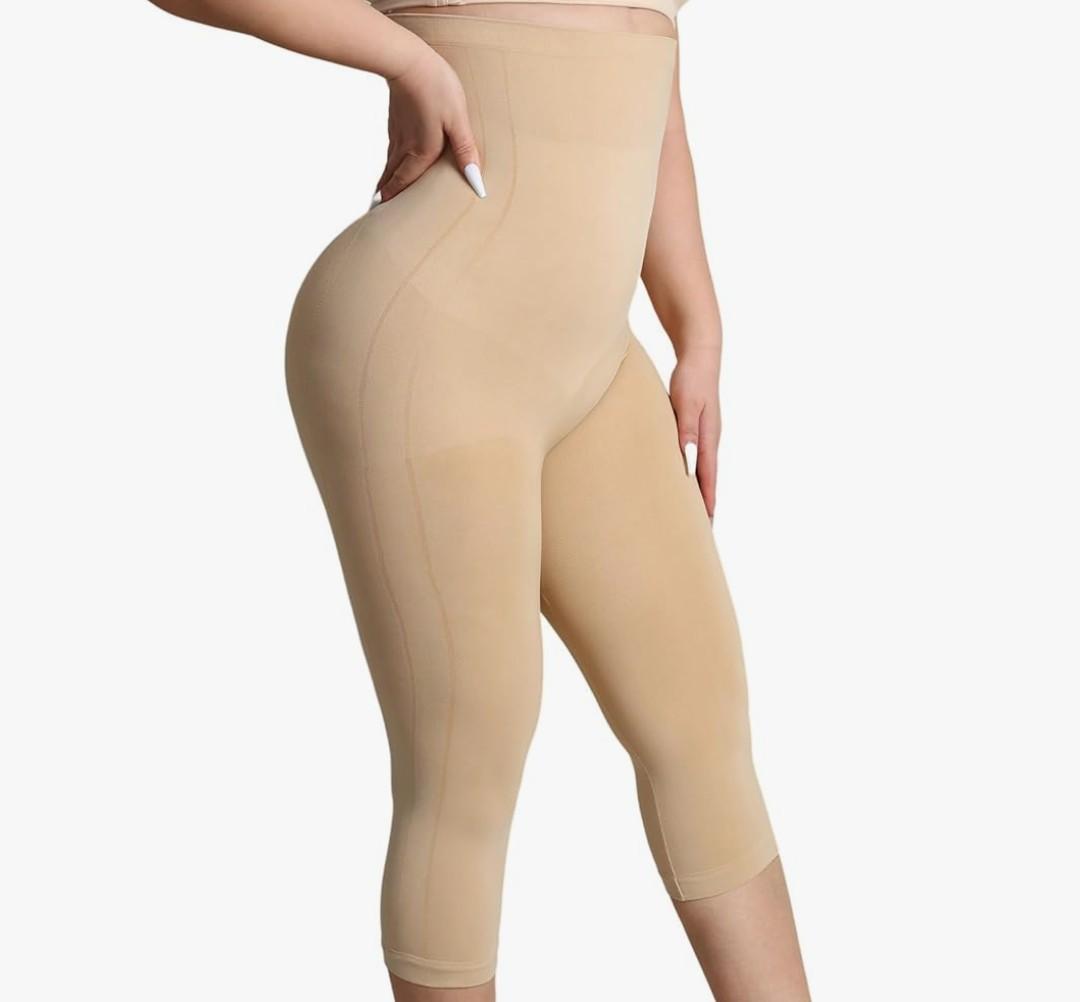 Shapewear Leggings for Women Tummy Control High Waisted Capri Body Shaper Butt Lift Thigh Slimmer, XL