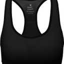 MIRITY Women Racerback Sports Bras - High Impact Workout Gym Activewear Bra (Black, M)