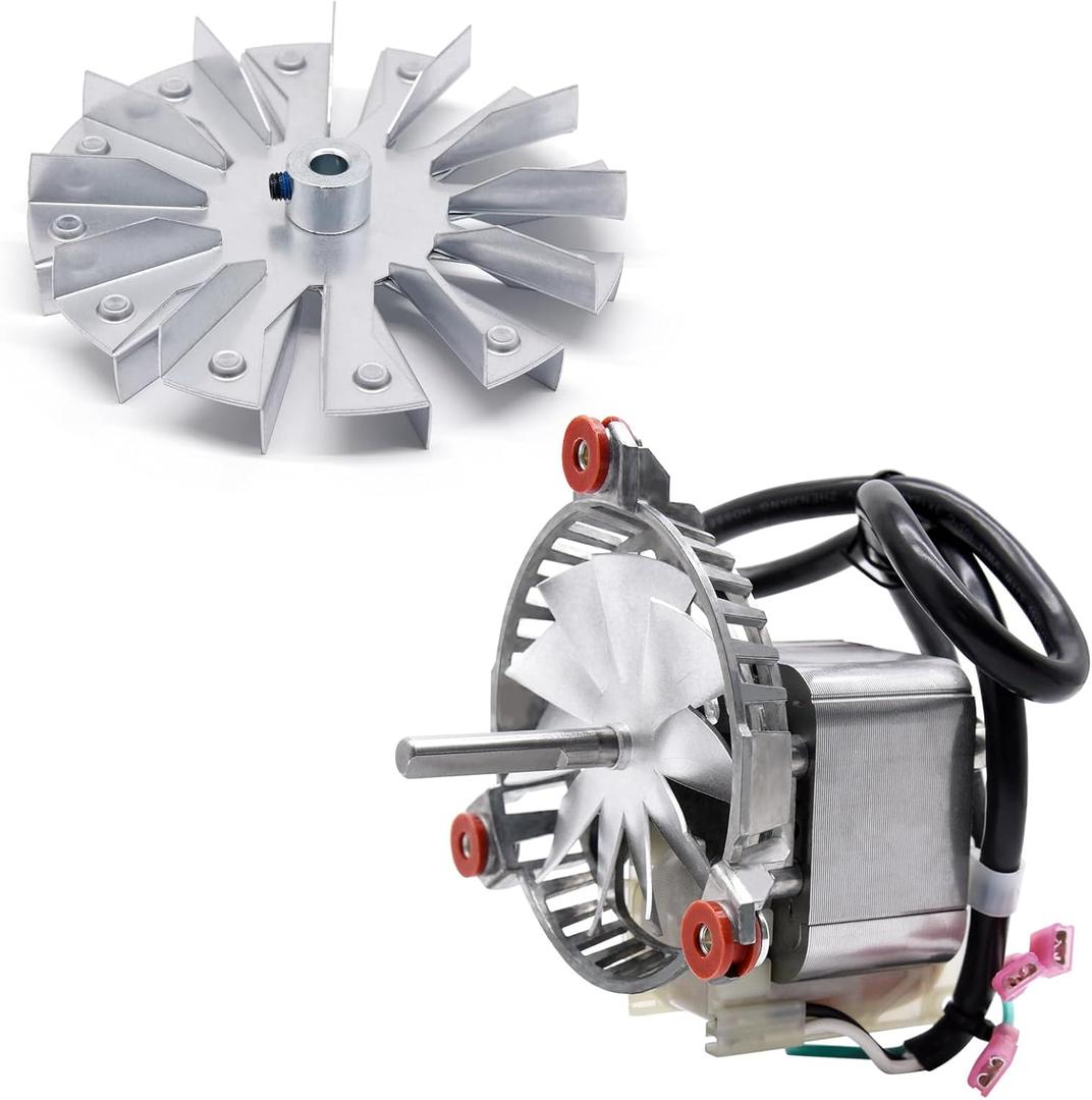 3-21-08639 Combustion Blower Motor for Harman P68, P43, P61, P61A, Accentra 52i, Advance, P38 Pellet Stove, with 5" Double Paddle Fan Blade