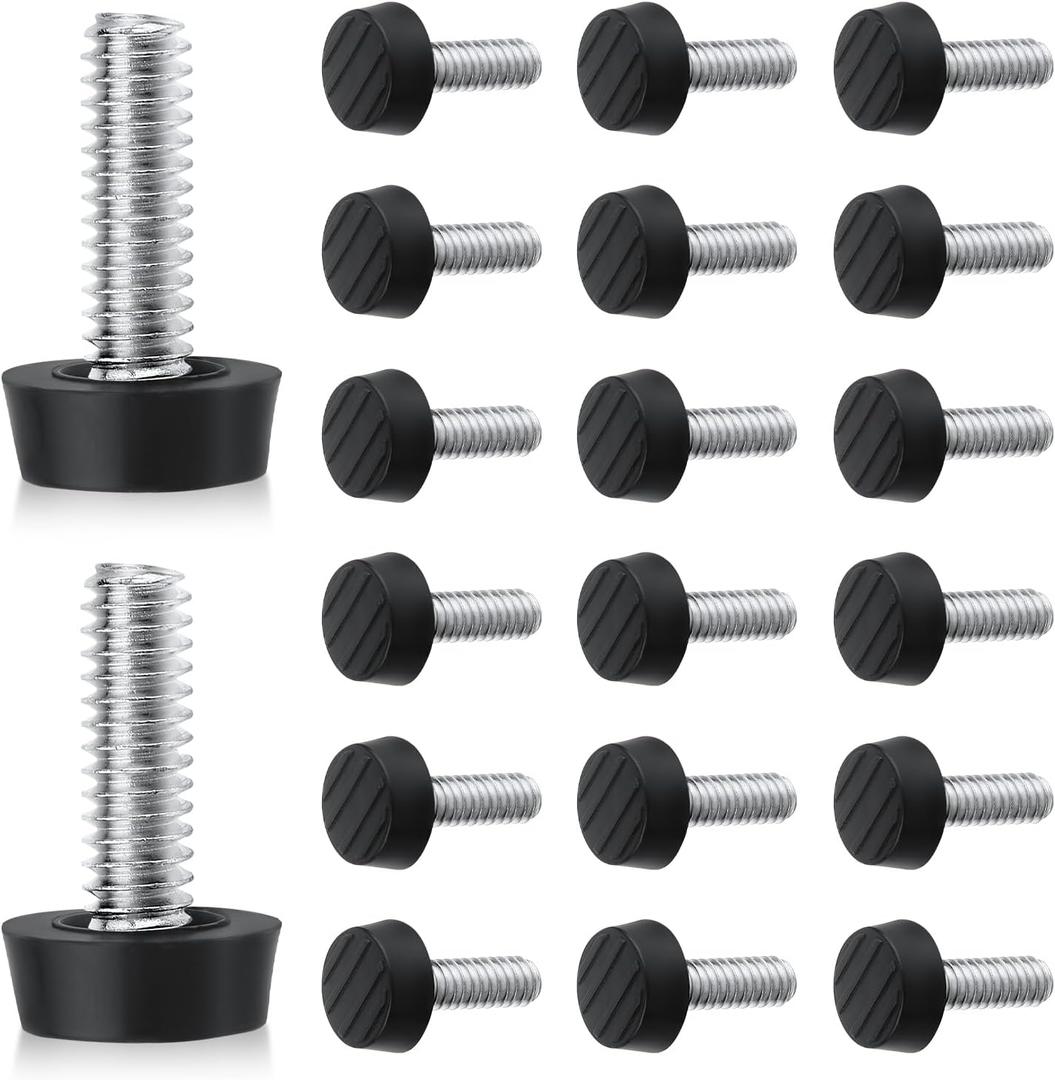 20pcs 1/4-20 UNC Thread Furniture Leg Leveler, Adjustable Table Leveling Feet Screw-in Anti-Slip Chair Leg Extender for Cabinet Desk Dresser Stool Noise Reduction