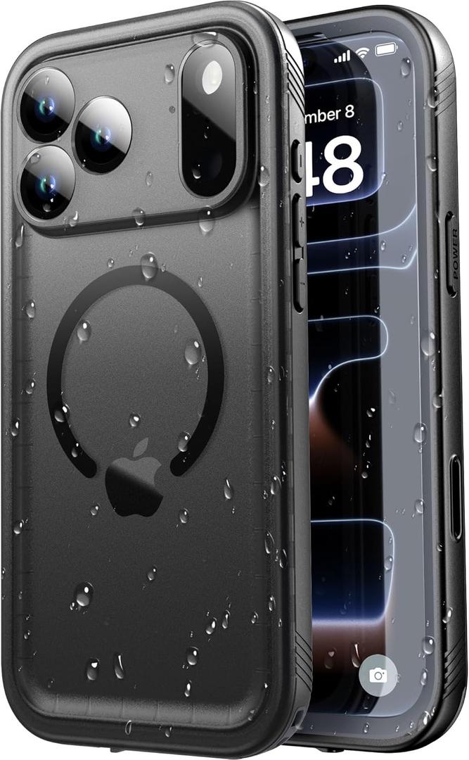 SPORTLINK for iPhone 17 Pro Case Waterproof - Buit in Screen Protector [Compatible with MagSafe][IP68 Underwater][6.6FT Military Dropproof][Dustproof] Full Body Shockproof Phone Case 6.3"