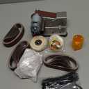 Mini Belt Sander, Electric Small Sander Knife Making Supplies, 7 Adjustable Speed Electric Knife Sharpener, Power Belt Grinder for Woodworking, Metal Working DIY (Sharpening Belt Grinder)