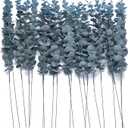 20 PCS Artificial Eucalyptus Stems Faux Eucalyptus Leaves Branches 18.5" Tall Real Touch for Wedding Bouquet Garland Home Decor, Blue