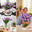 Artificial Tulips Flowers Fake Latex Tulip Stems - 30pcs Real Touch Faux Multicolor Tulips Flower for Easter Spring Wedding Bouquet Centerpiece Floral Arrangement Cemetery Table Decor