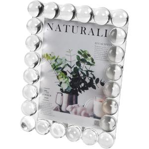 Crystal 5x7Inch Picture Frame Decor, Wedding Frame Tabletop Display, Display Pictures 5''x 7'', Comes with Gift Box (5x7 inch/L)