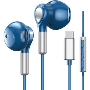USB C Headphones for Samsung Galaxy S26 S25 S24 S23 S22 S21 S20 A56 A17 A16 Wired USB C Earbuds with Mic Volume Control Earphones USB Type C Headphones for iPhone 17 16 15 Pro Max Plus iPad 10 Pixel