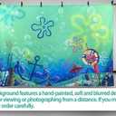 2D Digital Print 7x5ft Fabric Hawaii Under The Sea Cartoon Summer Aloha Seaweed Underwater Hand-Painted Blurred Style Photography Backdrop Kids Birthday Party Photo Props