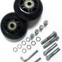 LOTOWELZON 2pcs Luggage Suitcase Replacement Wheels, 50/64/70/75/84/90mm Rubber Inline Roller Skate Wheels with 8mm(0.31") ABEC-7 608ZZ Bearings Repair Kits (Black)