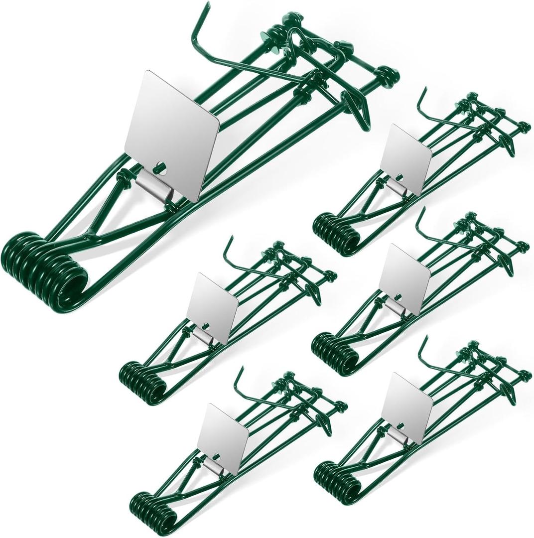 Mole Gopher Trap Outdoor Metal Tactical Rat Vole Traps, Outdoor Reusable Gopher Killer Keep Moles Out of Yard Lawn Garden, Pack of 6, Green