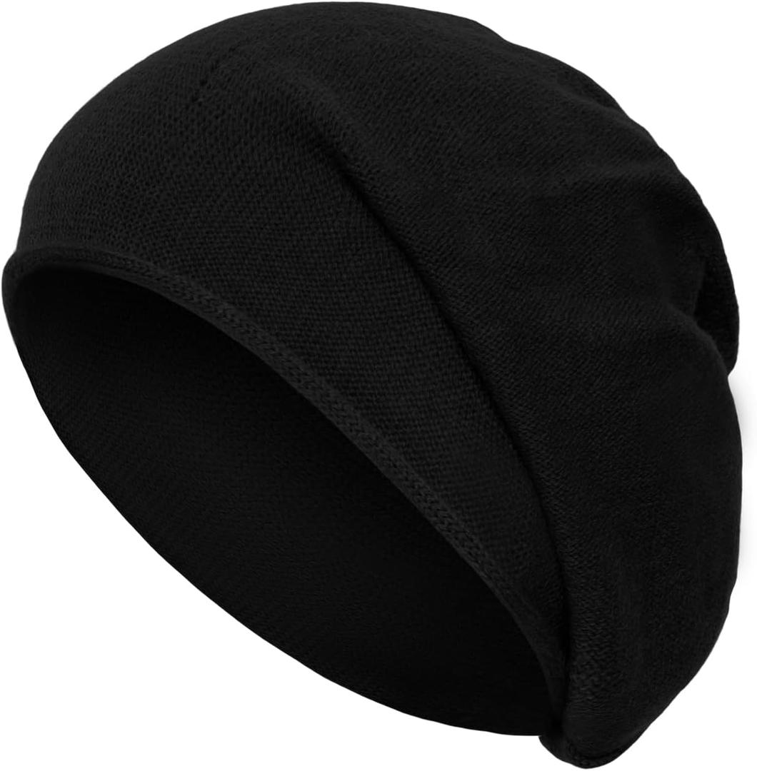 Knit Warm Beanies Hat for Women Knitting Skull Ladies Beanies Soft Ski Cap for Winter (Black)