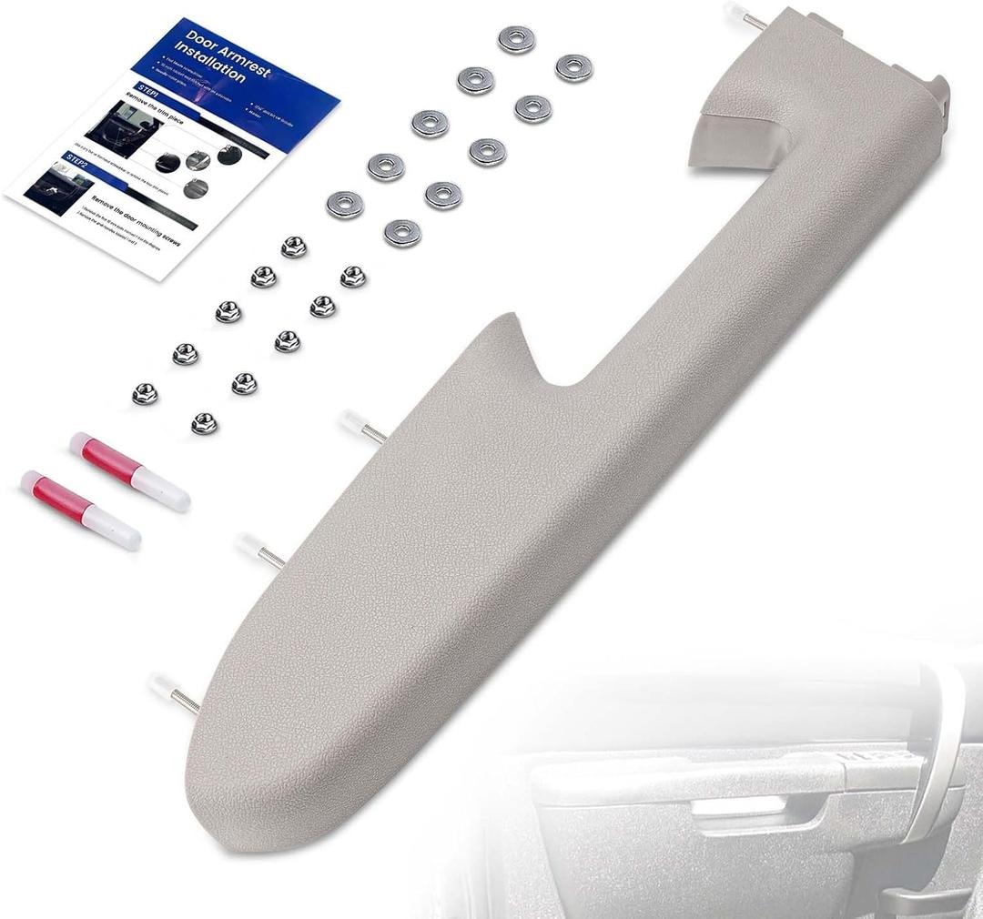 22818466 Front Left Driver Side Armrest Repair Kit Fit for Chevy Silverado 1500 2500HD 3500HD 2010-2014 For GMC Sierra 1500 2500 HD 3500 HD 2010-2014 Door Panel with Release Handle Below Armrest -Gray