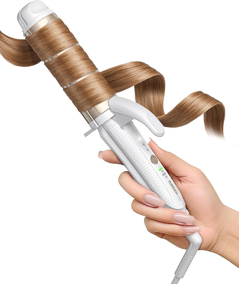 Dual-Voltage Curling Iron: 110V-240V 1 1/2 Inch Ceramic Wide Barrel 2-in-1 Curling Iron for Women - Europe Travel for Long/Medium Hair (Gold)