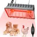 Chicken Coop Heat Lamp for Dog Kennel, Cat Bed, Reptiles & Incubators - 250W Adjustable Heat Lamp with 2 Heat Settings for Poultry, Livestock, and Pets (3 Pack (1 Light Frame + 2 Lamp Tubes))