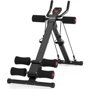 RELIFE REBUILD YOUR LIFE AB Workout Machine Adjustable Ab Trainer Machine Foldable Ab Cruncher Strength Training Equipment for Home Gym, Full Body Workout Equipment 440 LBS