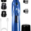 Dog Nail Grinder, 3 Grinding Heads, 2-Speed, LED Light, Touch-Switch, TypeC, Quiet, Low-Vibration, Dog Nail Trimmers for Large,Medium,Small Dogs & Cats with Hard/Thick Nails (U-Dark Blue)