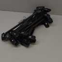 Tosnail 40 Pack 12 Inch Black Plastic Skirt Pants Hangers with Non-Slip Big Clips and Swivel Hook