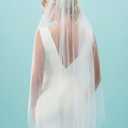 Wedding Veil, 1 Tier Pearl Bridal Veil, With Metal Comb Veils for Women Wedding (White)