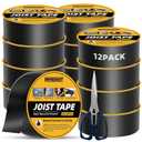12 Pack Joist Tape for Decking 1-5/8" x 50' Weather-Resistant Butyl Joist Tape, Self Adhesive Deck Flashing Tape for Wood Decks Beams Roof, 1-5/8 inch x 50 feet