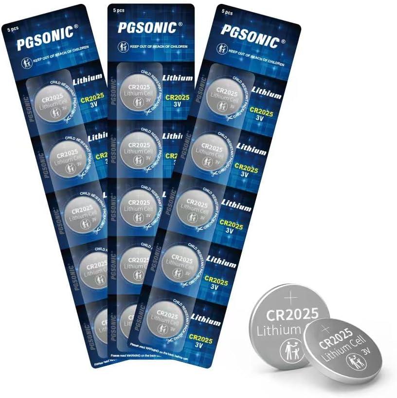 PGSONIC CR2025 3V Lithium Battery (15pcs)