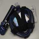 Greatever G2 Full Face Snorkel Mask with Latest Dry Top System,Foldable 180 Degree Panoramic View Snorkeling Mask with Camera Mount,Safe Breathing,Anti-Leak&Anti-Fog (Large/ X-Large, Navy Blue)