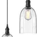 WINSOON Black Pendant Light, Single Ceiling Pendant Lights Kitchen Island, Hanging Light Fixture, Adjustable UL Listed 59 Inch Cord, E26/E27 Base(40W max.), Modern Oval Shape, Black (1 Pack)