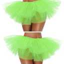 G&J Online Tutu Skirt for Women Adult Classic Elastic 3 4 5 Layered Tulle Party Marathon Dance Costume Skirts (One Size, 2Pack-5Layer-Mint, one_Size)