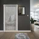 2 Pieces Silver Glitter String Curtains, 39x79 Inch Doorway Beads Curtains, String Curtain for Doorway, Room, Closet Partition, Windows Wedding Party Boho Tassel Home Decoration