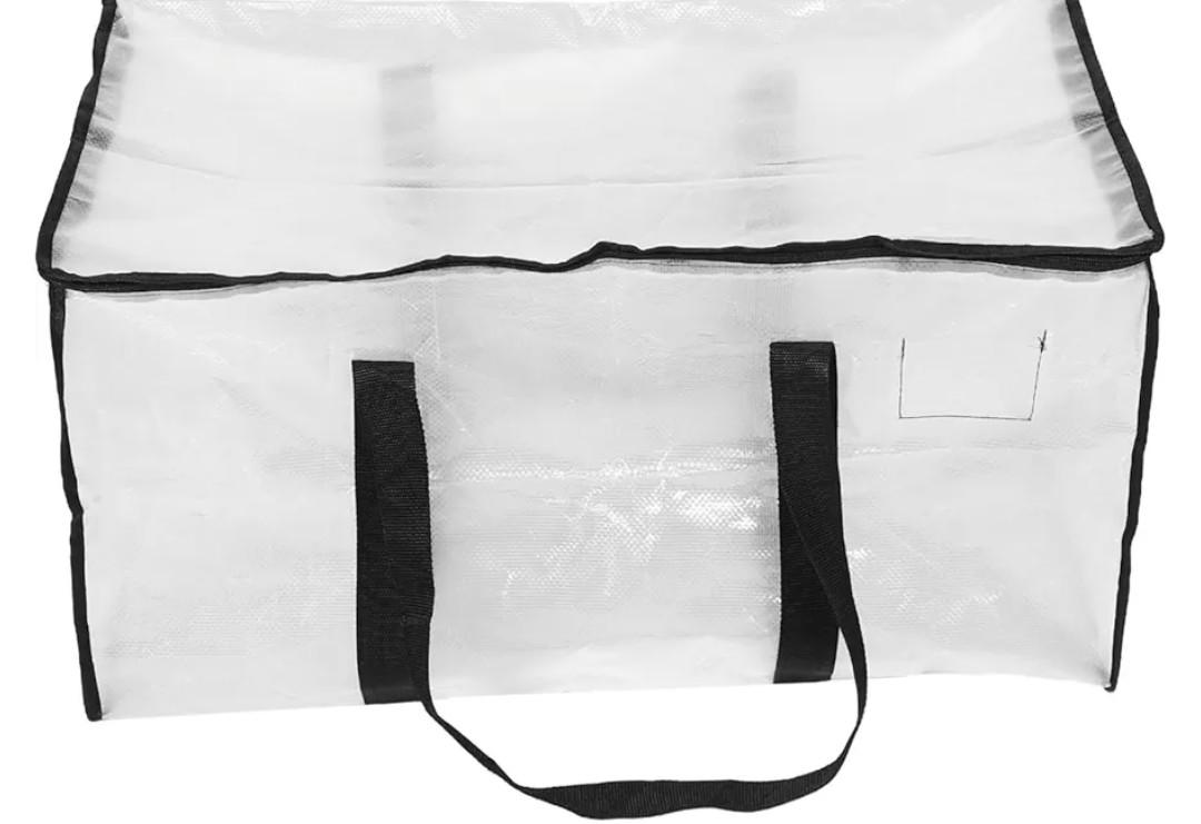 Large Storage Bags: Clothes Storage Bins Foldable Closet Organizers Containers With Handle For Clothing Blanket Comforters Bed Sheet Pillows And Toys Transparent 88l 3 Pack