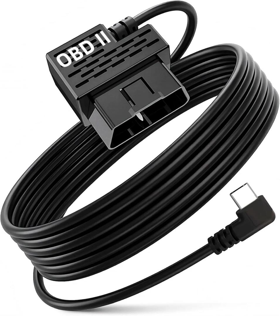 Dash Cam Hardwire Kit USB C  OBD Power Cable with 24H Parking Mode, Low Voltage Protection & Driver Detection, Compatible with Redtiger, Wolfbox, Vantrue, Viofo, Rove, TERUNSOUL and Most Dash Camera