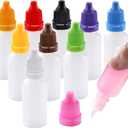 10PCS Eye Dropper Bottles, Mini Plastic Dropper Bottles For Travel, Empty Squeezable Refillable Containers with Cap and Plug (15ml/0.5oz)