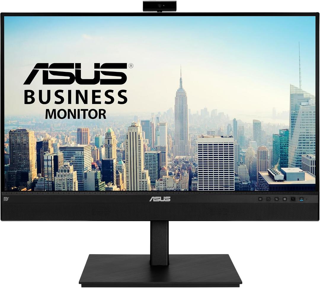ASUS 27 1440P Video Conference Monitor (BE27ACSBK) - QHD (2560 x 1440), IPS, Built-in 2MP Webcam, Mic Array, Speakers, Eye Care, Wall Mountable, AI Noise-canceling, USB-C, HDMI, Zoom Certified,Black
