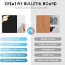 Large Cork Bulletin Board for Wall 48"x36", 12 Pack Felt Wall Tiles with 80 Pushpins, 60 Safe Removable Adhesive Tabs, Decorative Pin Board Tack Board for Office Home School, Dark Gray