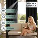 Black Outdoor Curtains for Patio Waterproof - 6 Panels Privacy Weatherproof Outside Curtains with Grommets for Pergola, Gazebo, Porch, Cabana, Balcony, Black, 54"W x 84"L (Pack of 6)