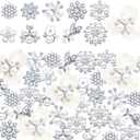 Hicarer 44 Pieces Pearl Rhinestone Buttons Rhinestone Faux Pearl Embellishments Brooch Alloy Floral Pendants for Jewelry Making Party Wedding Bridal Bouquet DIY Home Decoration(Silver)