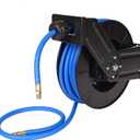 Aain AE39 Heavy Duty Air Hose Reel With 50FT Auto Rewind Preminium Retractable air hose,Steel Construction Industrial Air Hose Reel Wall Mount 3/8" Flexiable Hybrid Hose