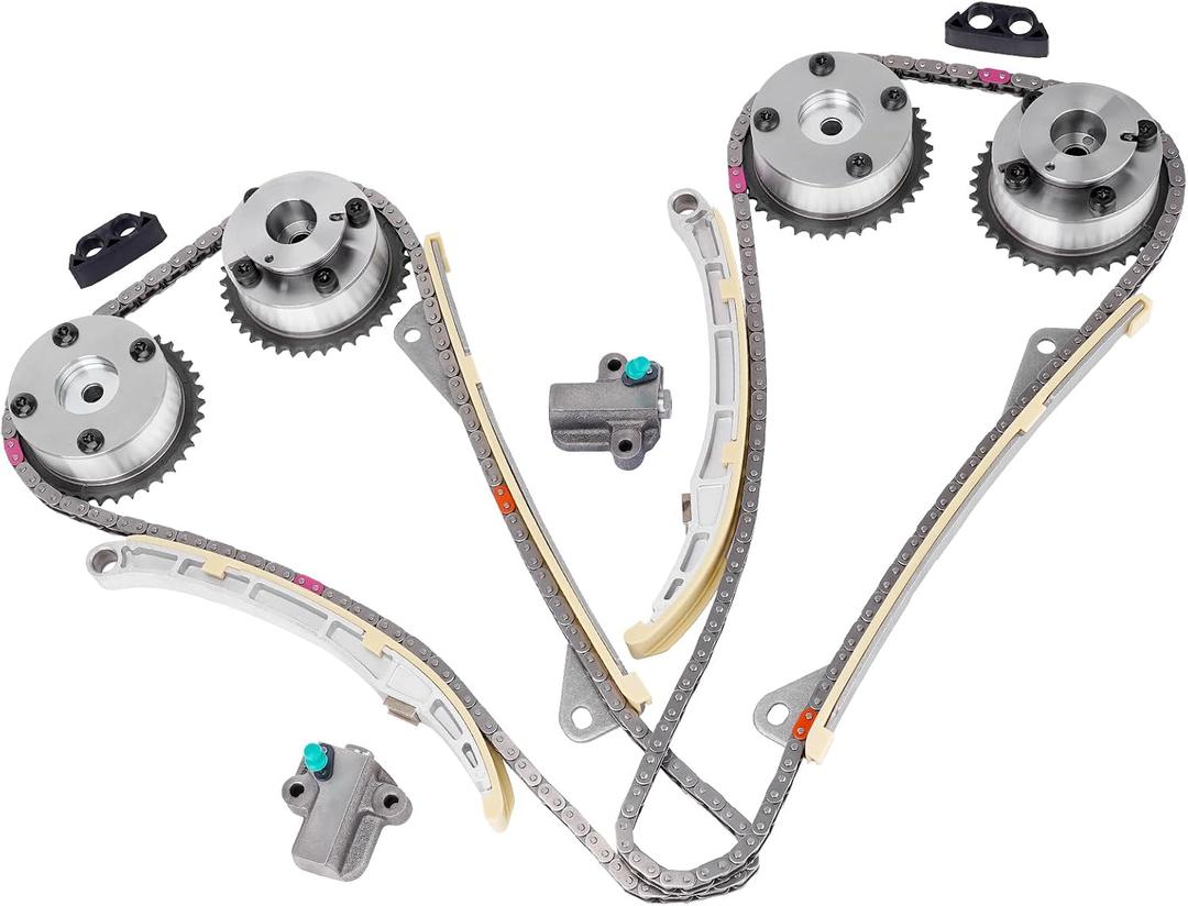 14 PCS Engine Timing Chain Kit w/Gear & Tensioner, Compatible with Kia Sedona Sorento Stinger, Hyundai Genesis Azera Palisade 2012-2022 3.3L 3.8L # 24321-3L100 24370-3CGA0 24350-3CGA