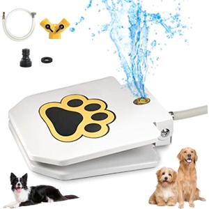 Dog Water Fountain Outdoor, Dog Sprinkler, Paw Activated Drinking, Dog Water Fountain with Hose, Equipped with Interactive Claw Foot Valve, Pure Copper Valve Core, Easy to Train