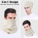HYUET Winter Neck Gaiter Men, Fleece Neck Warmer Windproof Face Scarf Mask Face Cover Neck Cover for Men Women Ski (White)