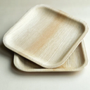 Bamboo Plates - Compostable and Grease Resistant 6 Inch Square Plates - Eco Friendly Plate is 100% Natural, Sturdy & Microwave Safe - Disposable & Biodegradable Wood