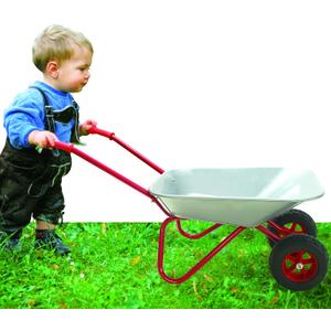3T GROUP Kids Gardening Tool Set Wheelbarrow,Toddler Metal Wheelbarrow Outdoor Toy for Kids,Two-Wheeled Design,Wheel Barrow,Kids Wheel Barrel All Season(Silver)