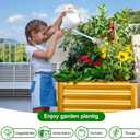 Land Guard Galvanized Raised Garden Bed with Legs, Galvanized Planter Raised Garden Boxes Outdoor(Yellow)