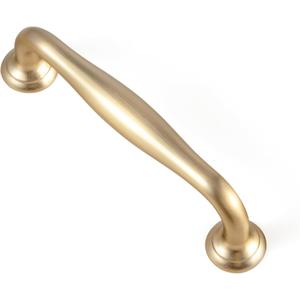 Goo-Ki 6 Pack 3 3/4'' Center to Center Modern Champagne Bronze Cabinet Pulls Sleek Tapered Handle for Classic Furniture Contemporary Kitchen Drawer Hardware
