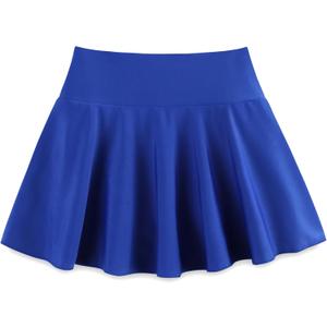 Girl's Tennis Skirts Built in Shorts Athletic Pleated Skirt Flowy Skort with Pockets for Kids 8-18 Years (Blue)